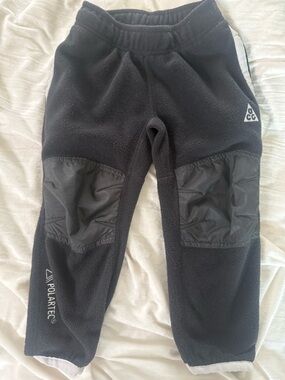 Nike Kids Black Fleece Joggers with Knee Panels